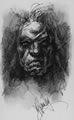 Michael Hensley Drawings, Human Head P & Ink 22